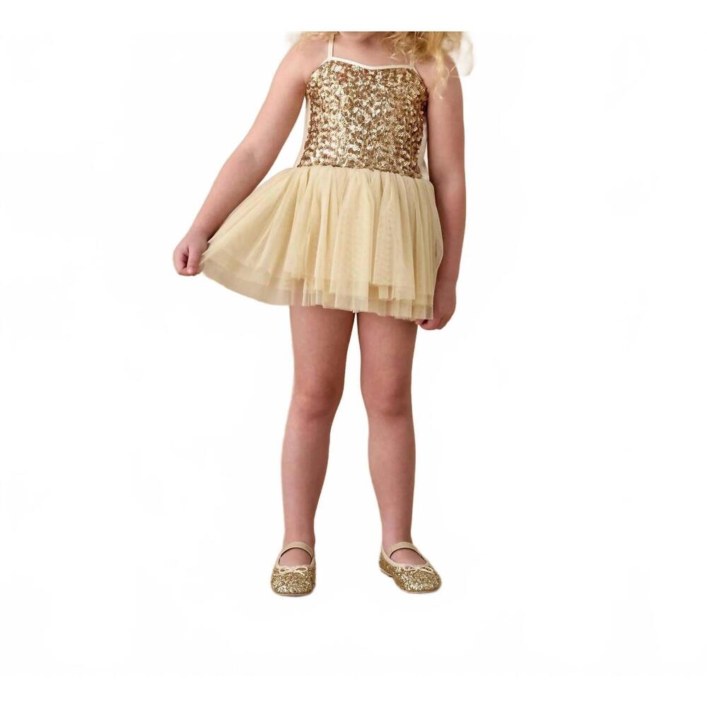 NEW NORALEE clementine tutu mini dress in champagne